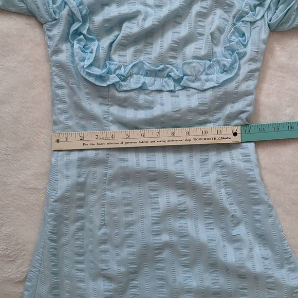 Vintage Juliet Sleeve Robin-Egg Blue Maxi Dress - Picture 8 of 16
